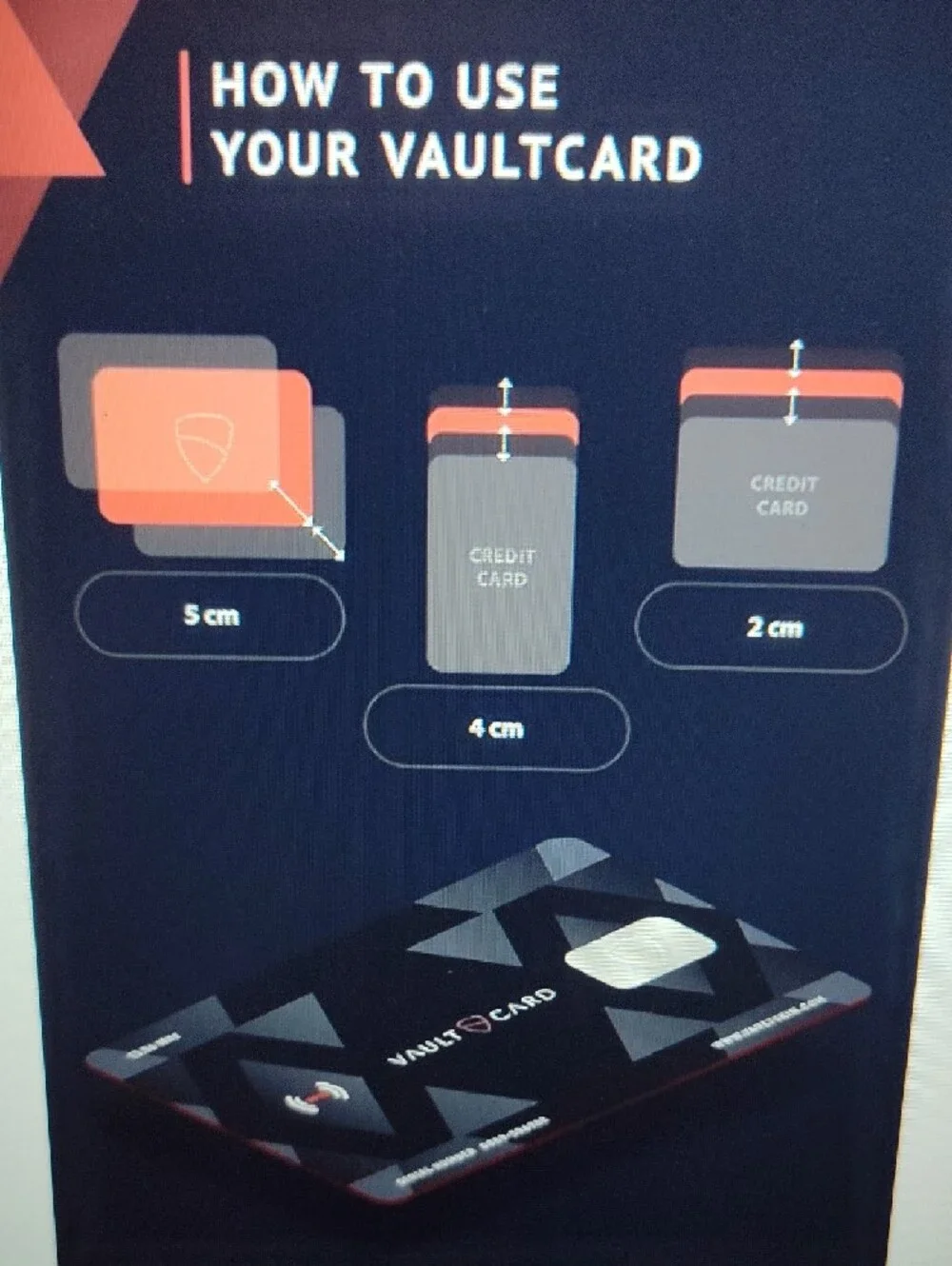 Vault Card RFID Blocking Wallet Protector - Black with Orange Accents